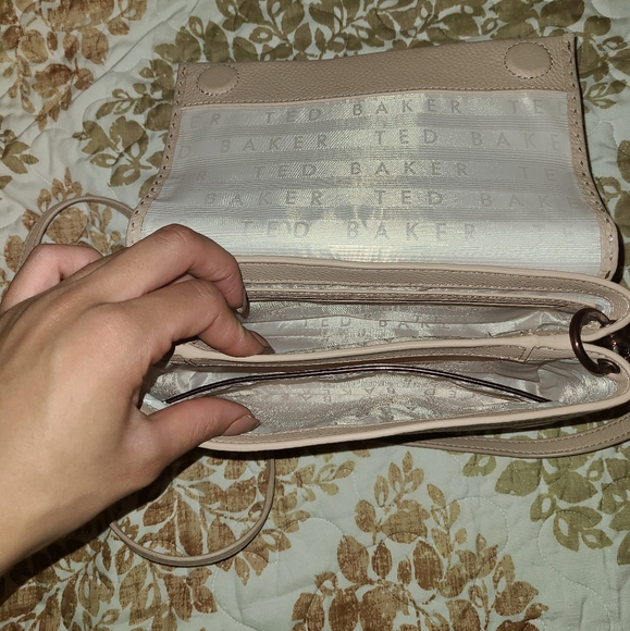 Leather Ted Baker bag (beige/pink) - $150 originally. - Picture 2 of 4